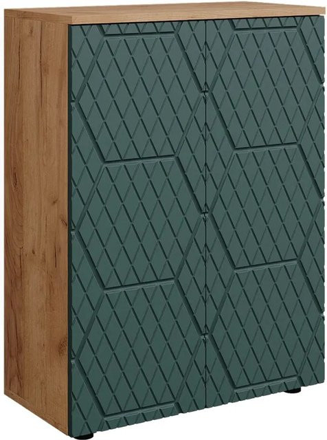 Vicco Badschrank Irma Eiche Grün Gold B/H: 60 x 81 cm - Bild 2