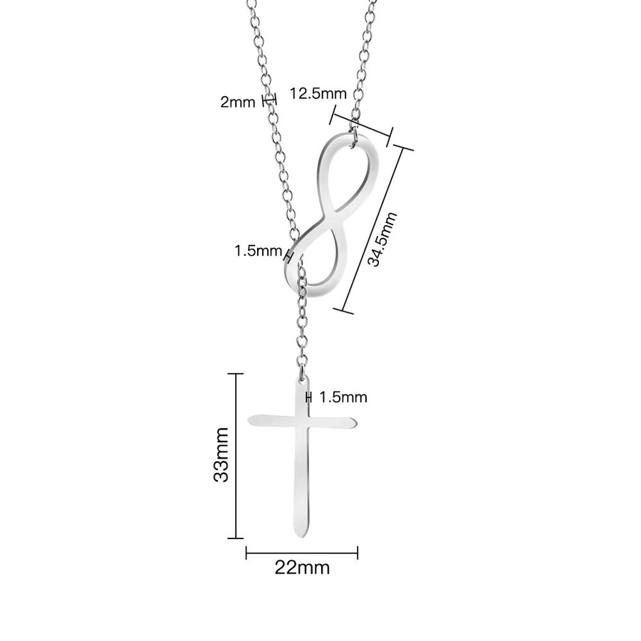 Halskette Kreuzfigur-Acht Unendlichkeitssymbol, Unisex - Bild 3
