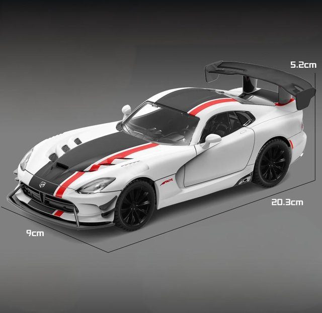 Linyi toy car Dodge Viper Acr Super Sportcoupé Modellauto, 1:24, Metall, ab 18 Jahre - Bild 1