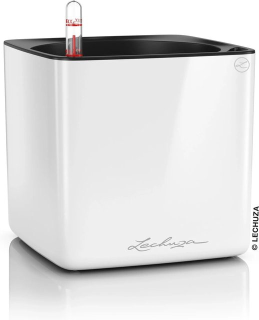 Lechuza Pflanzgefäß Cube Glossy Weiß Highgloss B/T/H: 14 x 14 x 14 cm - Bild 1