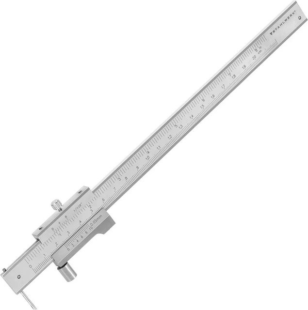 STAHLWERK Messschieber mit Nonius aus Edelstahl, Messbereich 0-200 mm, DIN 862, Farbe Silber - Bild 1