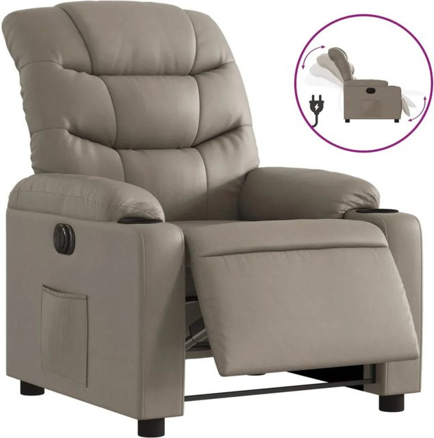 vidaXL Elektrischer Relaxsessel in Cappuccino-Braun aus Kunstleder mit Armlehnen - Bild 1
