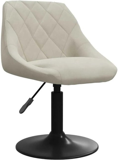 vidaXL Barhocker aus Samt in Beige mit 360-Grad-Drehfunktion und Metallgestell - Bild 1