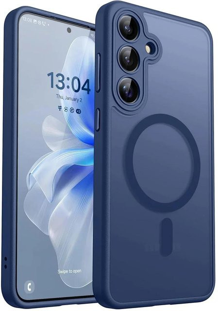 Luxuriöse matte durchscheinende Magnetische Magsafe Hülle für Samsung Galaxy A56 A36 A26 A16 A06 A55 A35 A25 A15 A05 in Transparent und Blau - Bild 1