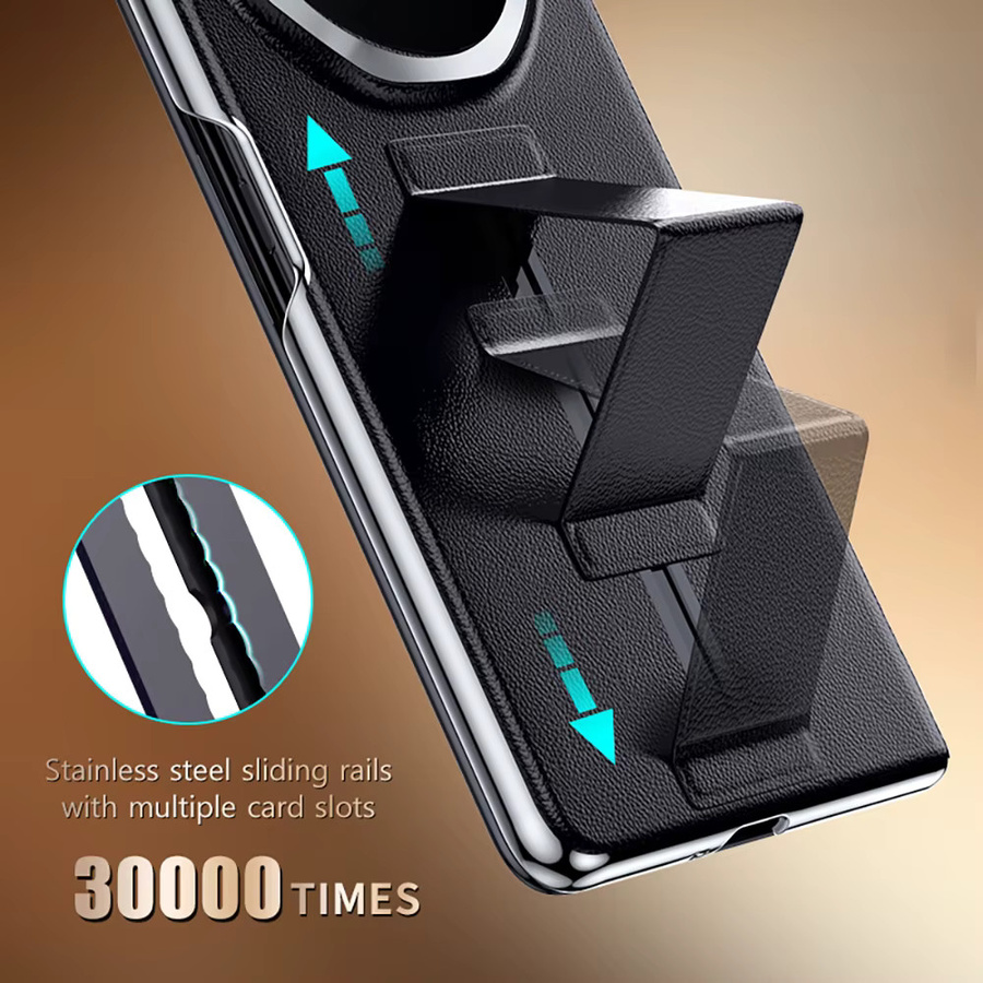 LANGSIDI Smart Flip Case für Honor Magic V3 V2 Vs2 aus echtem Rindsleder mit magnetischer Handgelenkschlaufe und Ständer in Grün - Bild 2