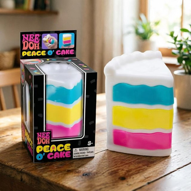 Nee Doh Squish Peace O' Cake Nice Cube Gummibär, 3er-Pack, Weiche Quetschies, Fidget Spielzeug - Bild 1