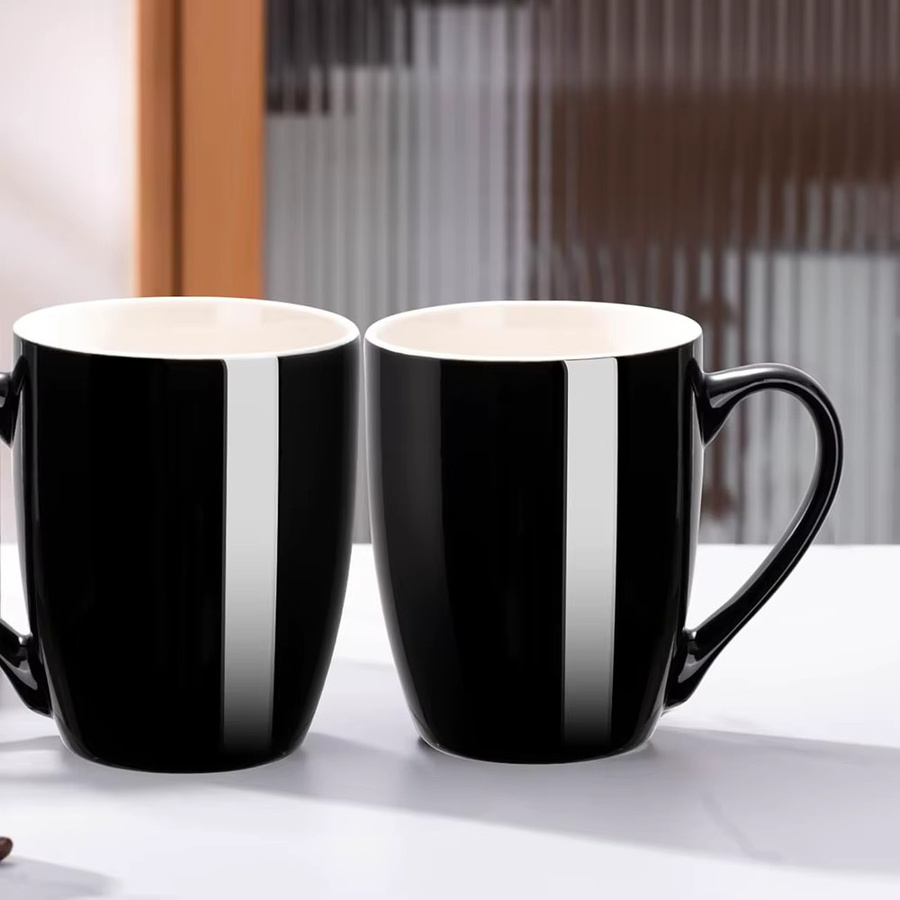 Punana Kaffeetasse aus Keramik, Schwarz-Rot, 350 ml, mikrowellengeeignet - Bild 6