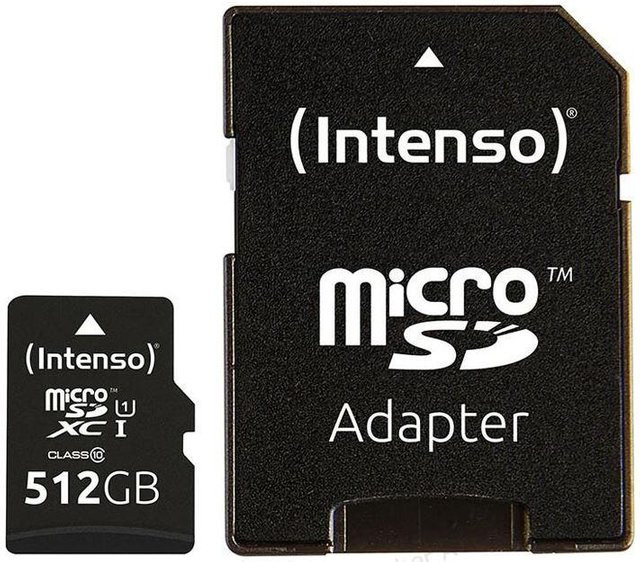 Intenso Premium microSDXC Speicherkarte UHS-I Class 10 512 GB Schwarz mit SD-Adapter - Bild 1