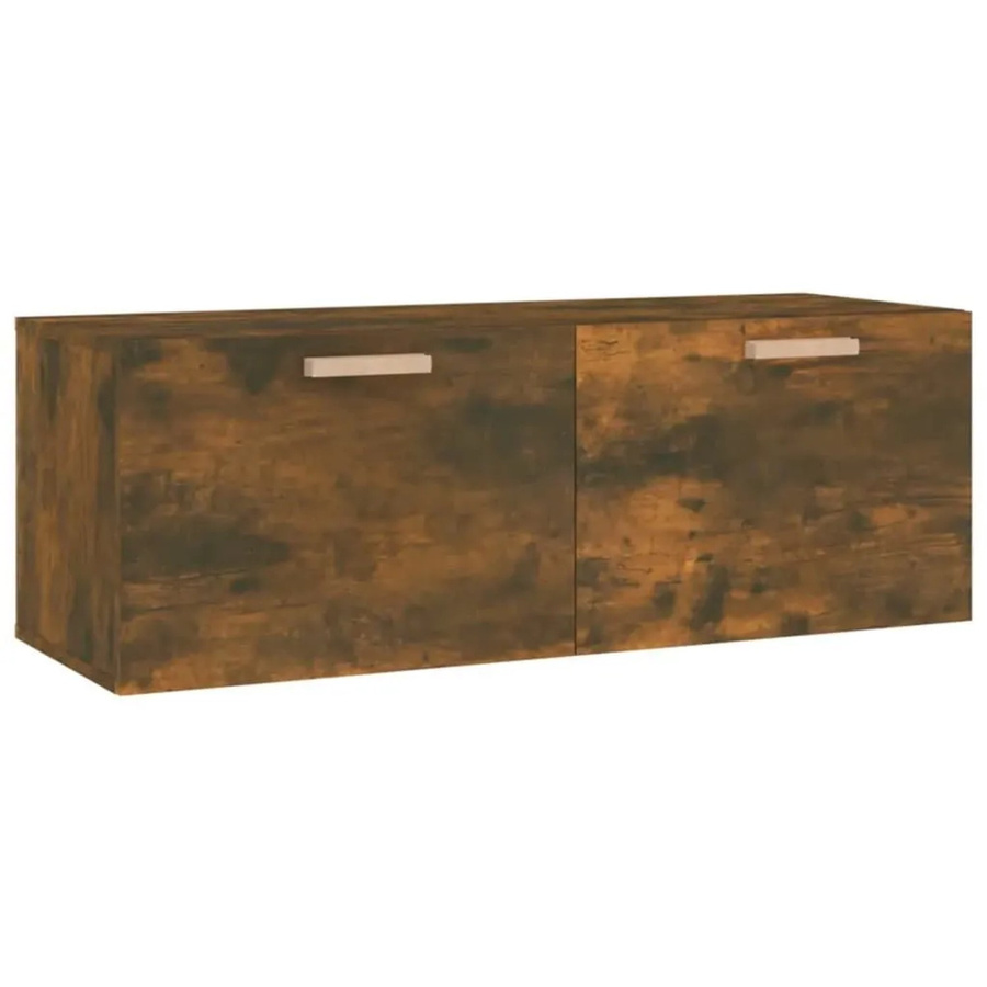vidaXL Wandschrank Räuchereiche Modern mit Türen B: 100 cm, T: 36,5 cm, H: 35 cm - Bild 2
