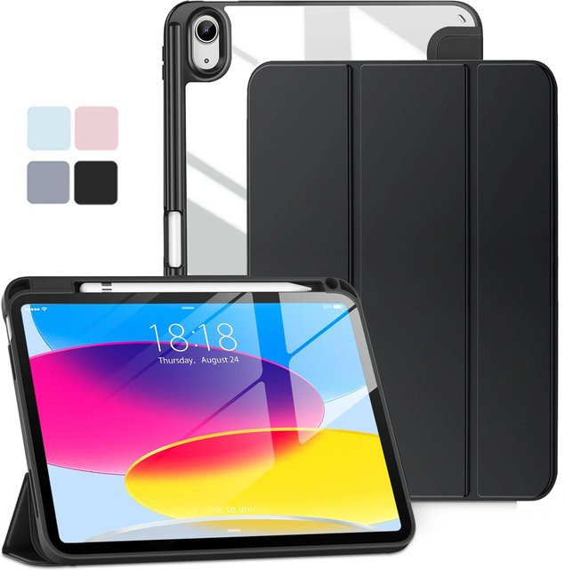 QIJUN Schutzhülle für iPad mit Stifthalter in Blau oder Schwarz - Bild 1