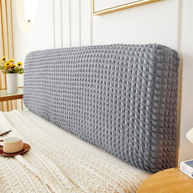 Yiran bag Bubble Stoff Jacquard Kopfteilbezug in Grau, B: 120 cm, H: 50-60 cm - Bild 1