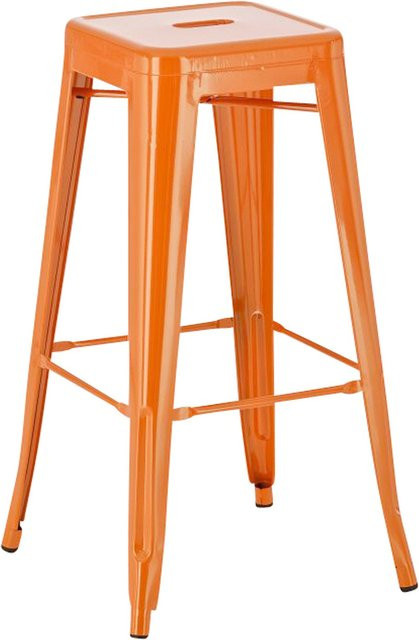 TPFLiving Barhocker Joy aus Metall in Orange im Industrial-Design, stapelbar - Bild 1