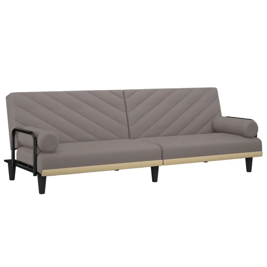 vidaXL Schlafsofa Click-Clack mit Armlehnen in Beige aus Stoff und Holz, B/T/H: 205 x 70 x 89 cm - Bild 2