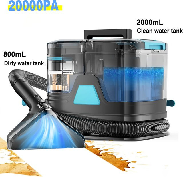 INSE C8 Wasser-Teppichreiniger in Schwarz mit 20kPa starker Saugkraft und Doppel-Wassertank für Sofa, Auto und Haustierflecken - Bild 1