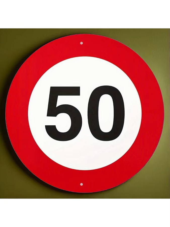 Rundes Metallschild zum 50. Geburtstag von CIFBUY, rote Aluminium-Wandkunst für deine Heimdekoration, Durchmesser: 50,8 cm - Bild 5
