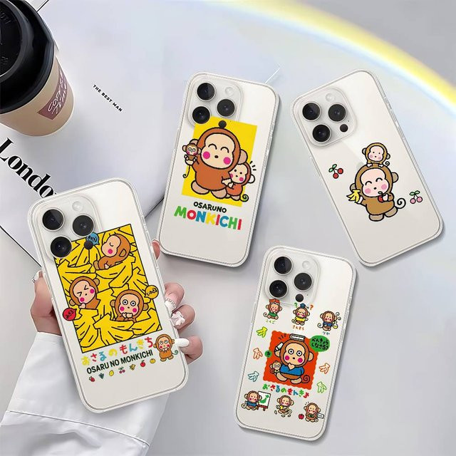 Mesuca M-Monkichi Handyhülle für iPhone 11 bis 17 Pro Max, transparente Stoßstangen-Abdeckung - Bild 1