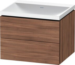 Duravit L-Cube Möbel-Set Wandhängend in Nussbaum Natur mit 2 Schubladen B: 60 cm, T: 48 cm, H: 48 cm - Bild 1