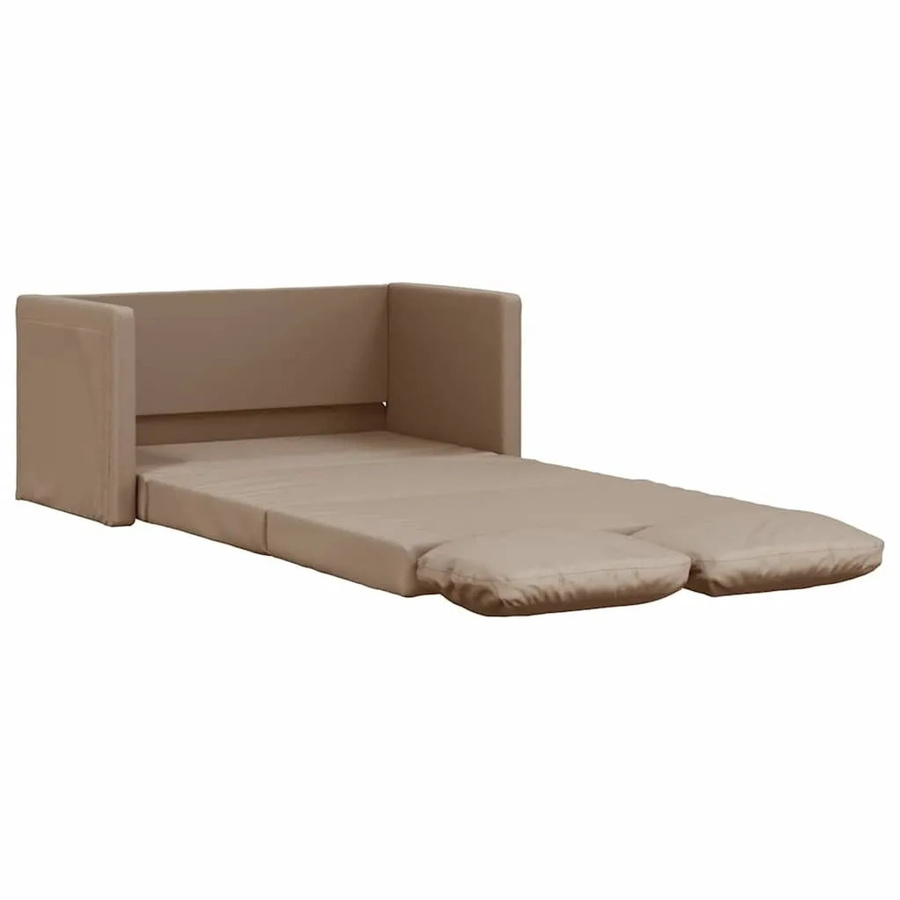 vidaXL Bodensofa mit Schlaffunktion in Braun aus Kunstleder mit Metallrahmen - Bild 2