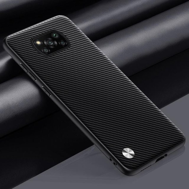 Luxus PU Leder Handyhülle für Xiaomi Poco X3, Poco X3 NFC und Poco X3 Pro in Silikon-Optik mit matter Rückseite - Bild 1