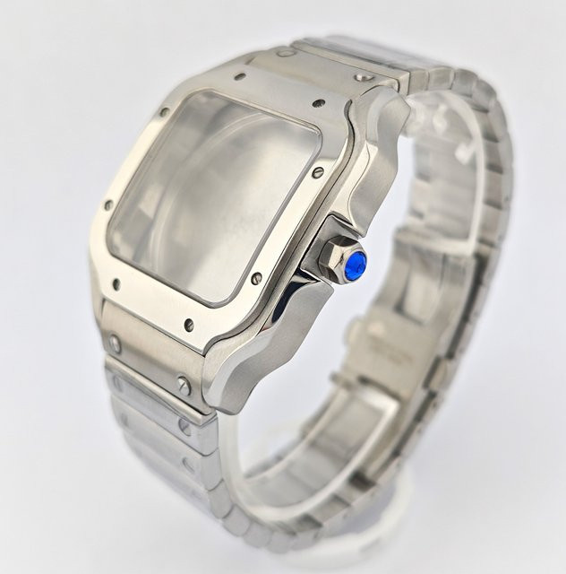 OUMASHI Uhrengehäuse Edelstahl, Silber, 38 mm, Saphirglas - Bild 1