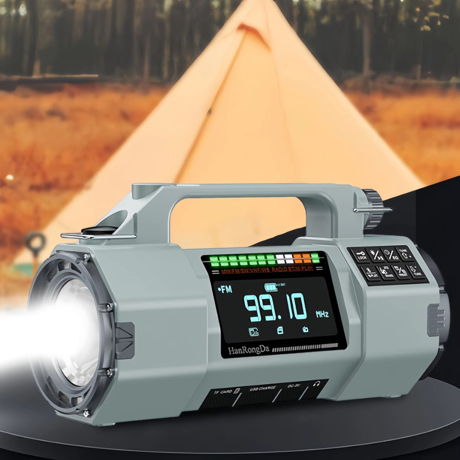 Bytelike Multifunktionsradio Outdoor in Grau mit Solar, Handkurbel, VA-Display, SOS-Alarm und APP-Steuerung (FM/MW/SW/VHF/WB) - Bild 4