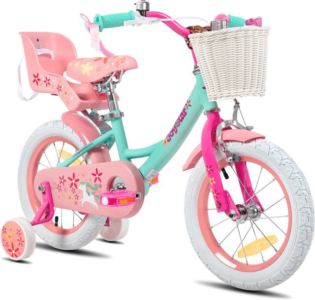 Joystar Mädchen Fahrrad, mit Stützrädern, Korb und Puppensitz - Bild 1