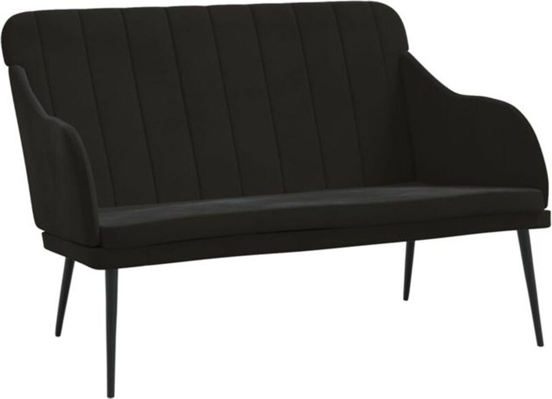 Vidaxl Sitzbank mit Rückenlehne aus Samt in Schwarz, B/T/H: 110 x 76 x 80 cm - Bild 1