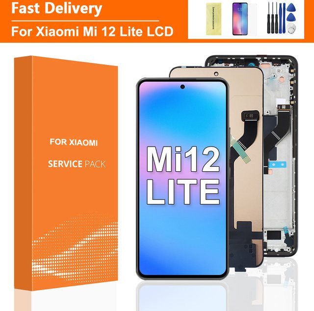 Xiaomi Mi 12 Lite LCD-Display mit Touchscreen-Digitizer-Baugruppe in Schwarz, 6,55 Zoll - Bild 1