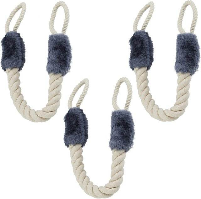 Relaxdays Türkordel 3er Set aus Baumwolle und Polyester in Beige und Grau als Klemmschutz, B: 60 cm, H: 4,5 cm, Gewicht: 80 g - Bild 1