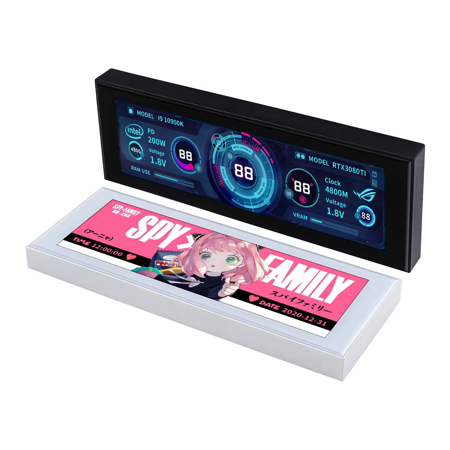 TURZX 4,6 Zoll IPS Smart Screen USB Sekundärbildschirm für CPU GPU RAM mit 960x320 Auflösung zur Desktop-Erweiterung für Windows 10 11 - Bild 2