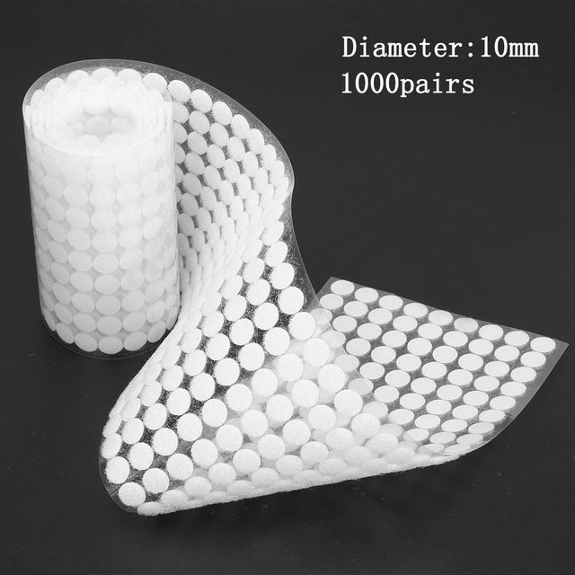 Super Six Klettverschluss Punkte rund, weiß, 1000 zweiteilige Sets, Durchmesser: 20 mm - Bild 1