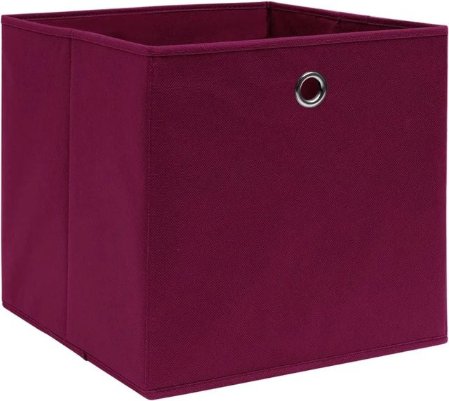 vidaXL Aufbewahrungsboxen aus Vliesstoff, 10 Stück, Dunkelrot, B/T/H: 28 x 28 x 28 cm - Bild 1