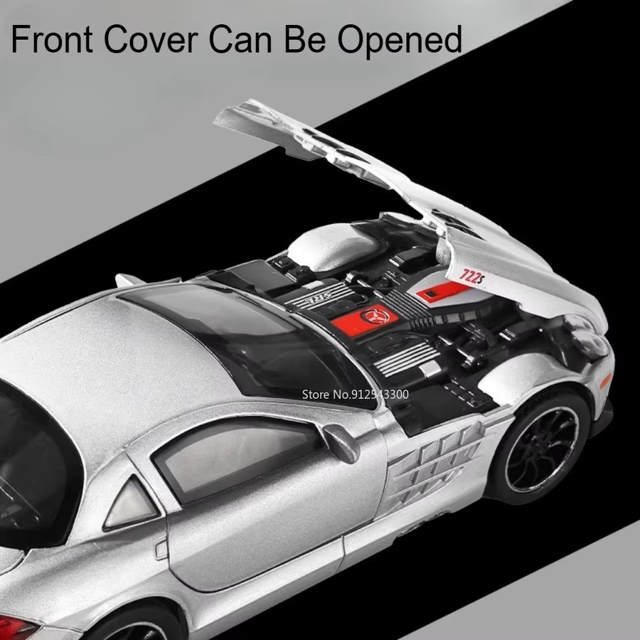 RMZ city SLR 772S E300L Sportwagenmodell, 1:32, Metall, mit Licht und Musik - Bild 2
