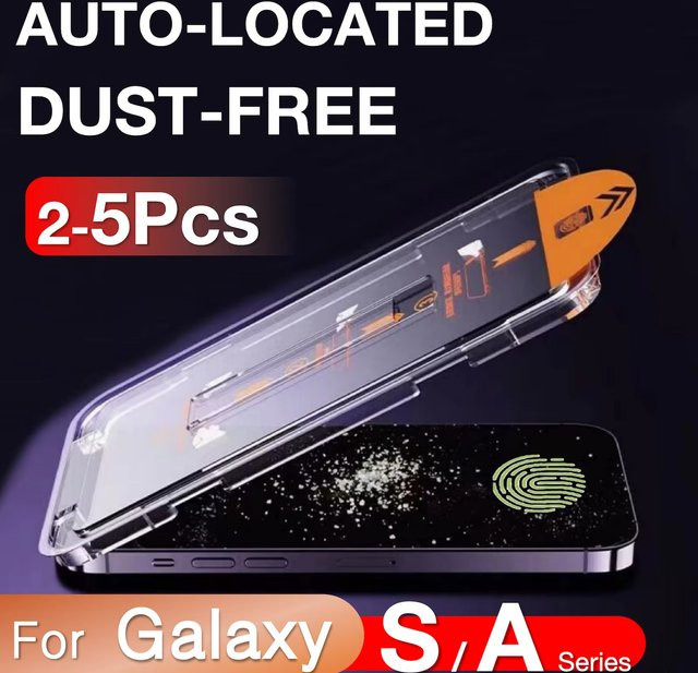 Samsung Displayschutzfolie aus gehärtetem Glas für Galaxy S25 S24 S26 Ultra S21 S22 S23 S25 Plus, transparent, staubfreie und einfache Installation - Bild 1