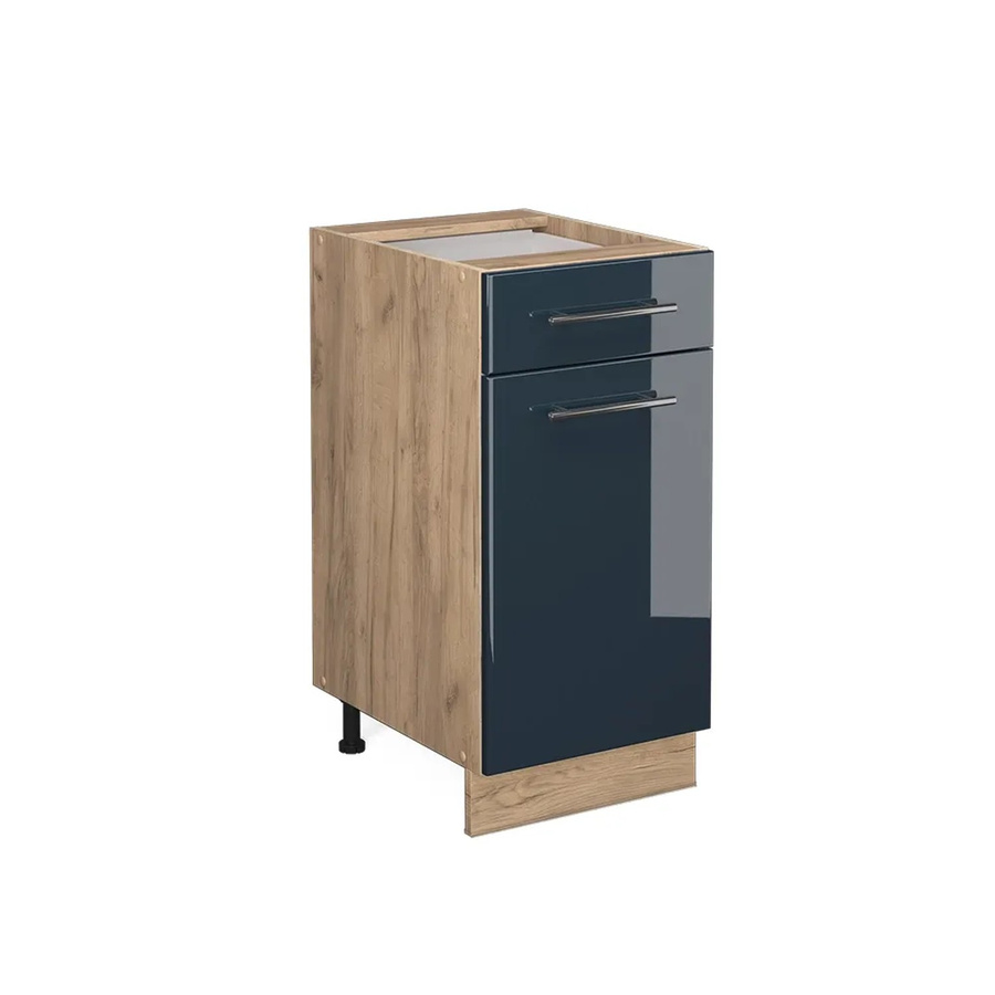 Vicco Schubunterschrank Fame-Line Eiche Dunkelblau Hochglanz Breite: 40 cm ohne Arbeitsplatte - Bild 3