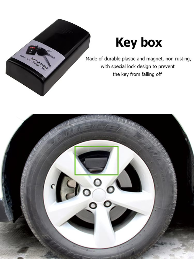 ALLOET Magnetische Schlüsselbox für Autos in Schwarz zur kreativen und tragbaren Schlüsselversteckung für den Outdoor-Einsatz - Bild 5