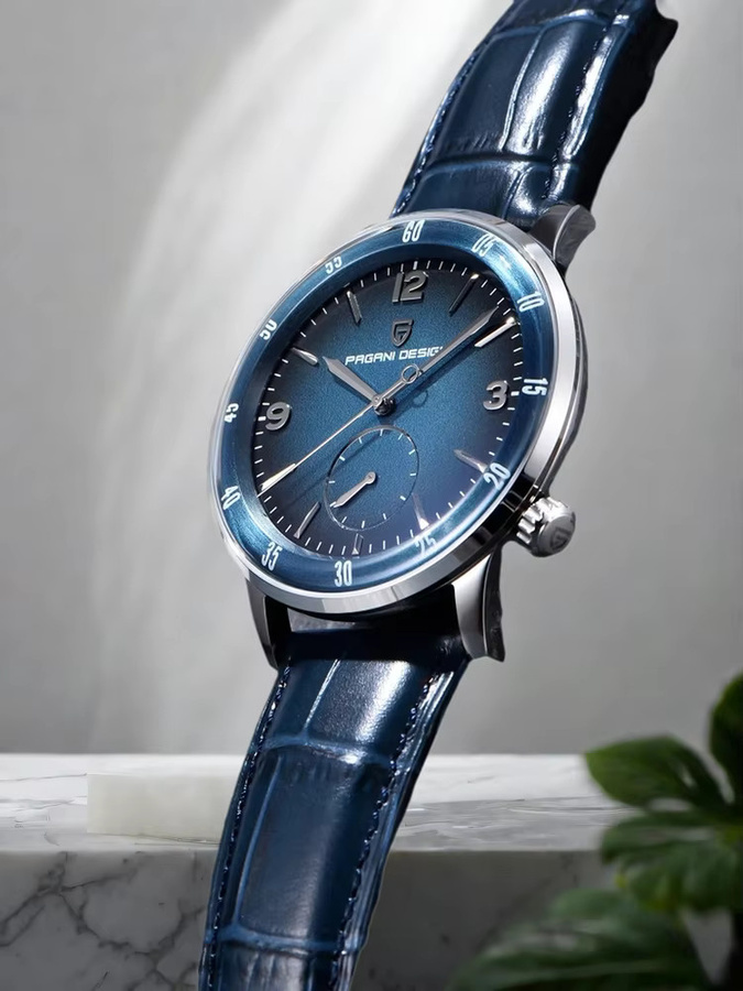 PGANI DESIGN Fliegeruhr, Automatik, Edelstahl, 42 mm, Leder, Herren - Bild 7