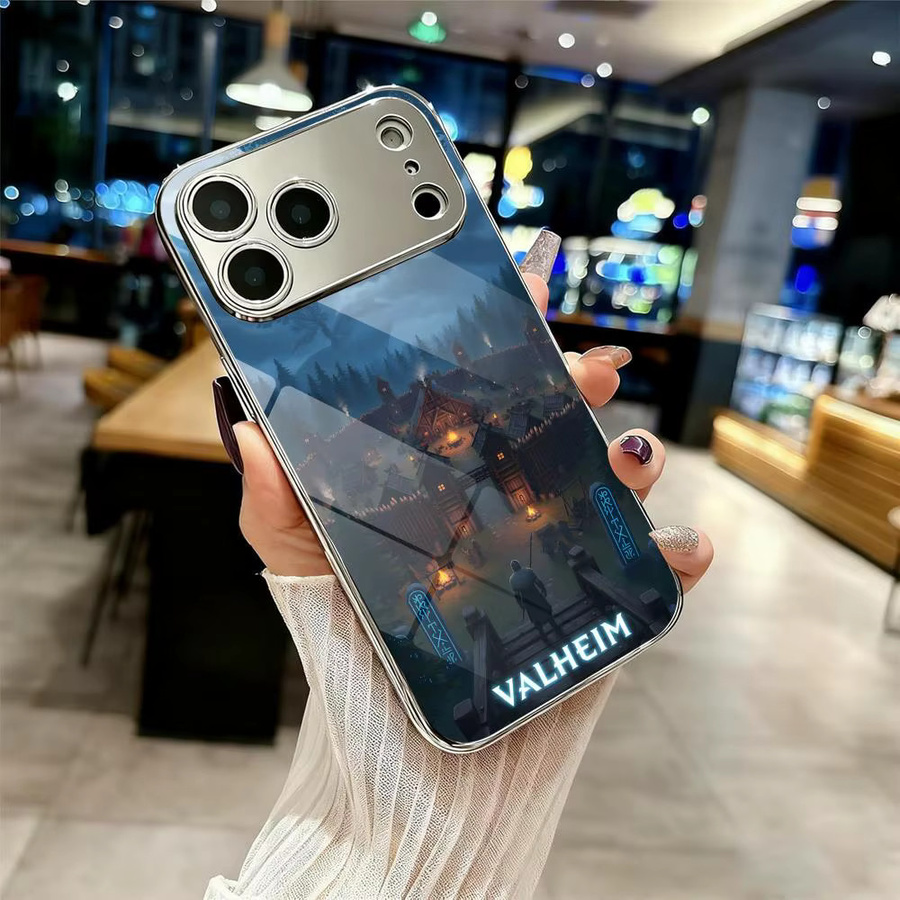 Valheim Videospiel Handyhülle mit galvanisiertem Metall-Stoßfänger für iPhone 17 16 15 14 13 12 Pro Max Plus stoßfest - Bild 2