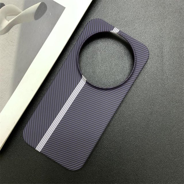 Stoßfeste rahmenlose Handyhülle mit Carbonfaser-Muster und Schienenstruktur für Xiaomi Mi 17 15 14 sowie Redmi K90 K80 Pro Max Ultra in Lila - Bild 1