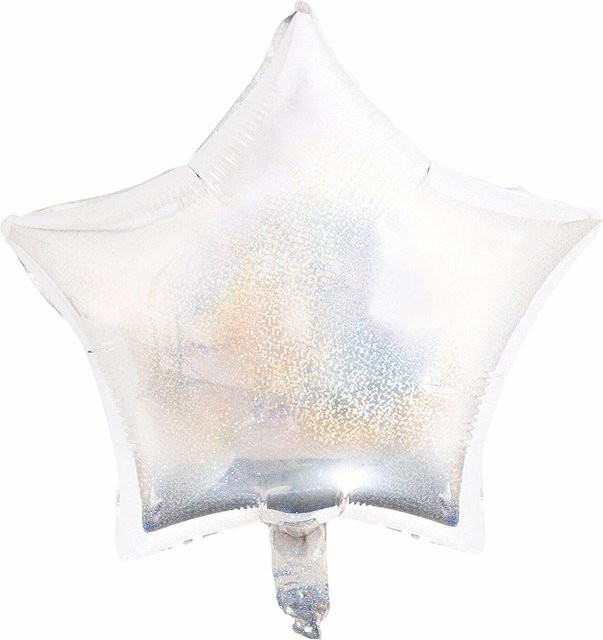 Rico Design Folienballon Stern in Silber-Holografisch, Durchmesser: 36 cm - Bild 1