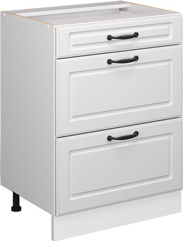 Vicco Küchenunterschrank R-Line in Weiß Landhaus mit Schubladen aus Holzwerkstoff, Breite: 60 cm, Höhe: 81,6 cm, Tiefe: 46 cm - Bild 1
