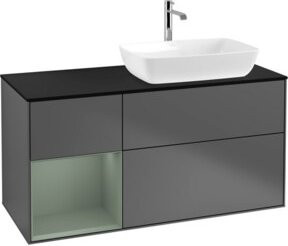 V&B Waschtischunterschrank Finion mit Wandbeleuchtung, Anthrazit lackiert, Breite: 120 cm, Tiefe: 50,1 cm, Höhe: 50,1 cm - Bild 1