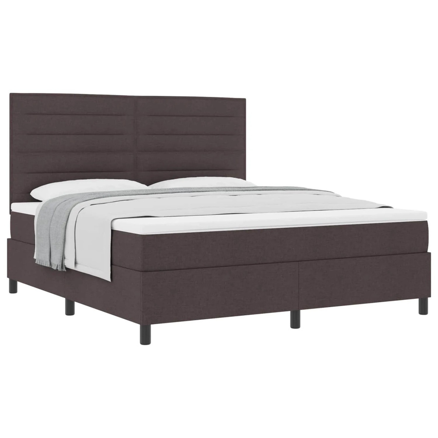 vidaXL Boxspringbett mit Matratze Dunkelbraun B/T/H: 180 x 200 x 280 cm - Bild 2