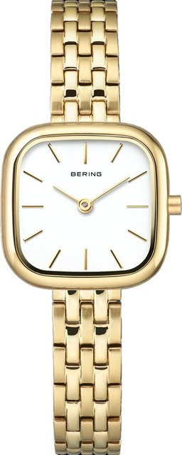 Bering Damenuhr Classic, Quarz, Edelstahl, eckig, 26 mm, Weiß - Bild 1