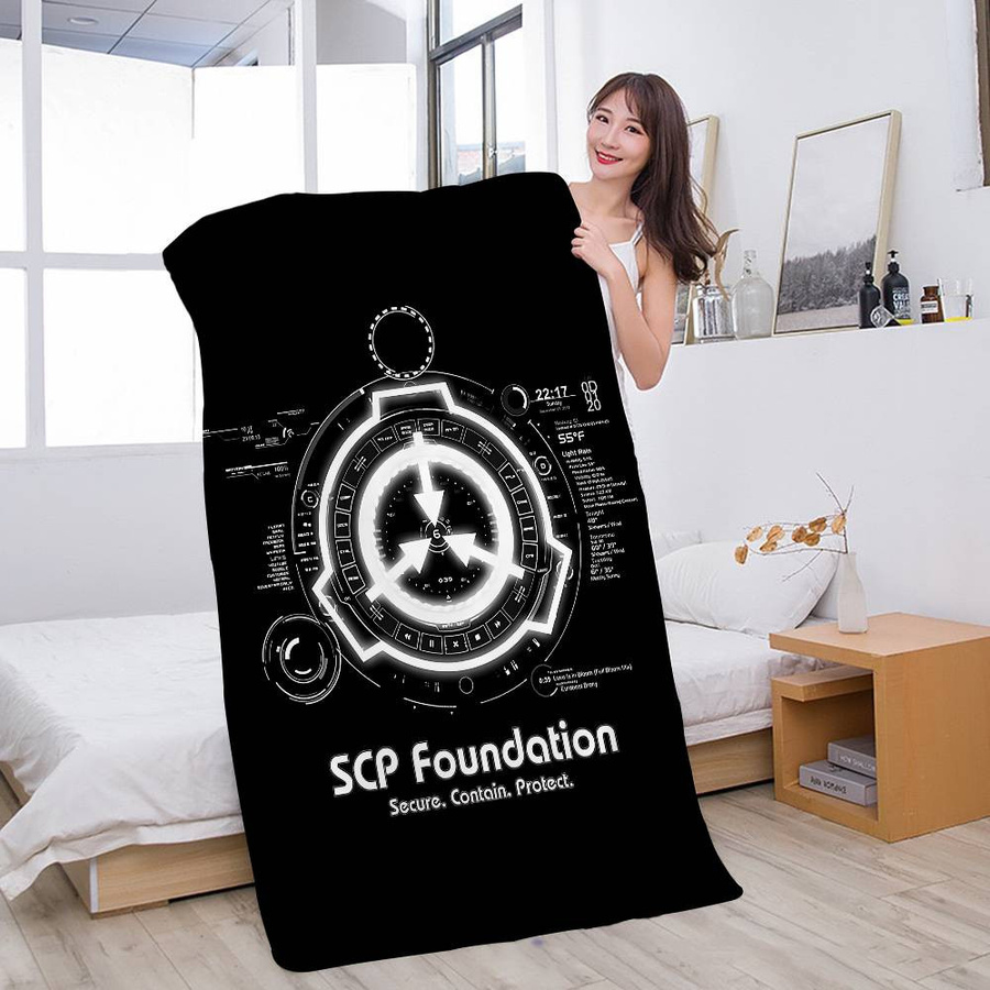 SCP Foundation Anime Strandhandtuch für Kinder, weiches und saugfähiges Reisehandtuch, Farbe: Weiß, B: 30 cm, H: 60 cm - Bild 6