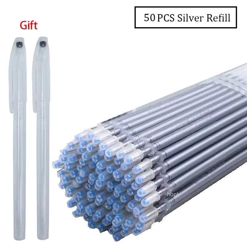 50/20-teiliges Set silberne Stoffmarker zum Nähen mit 0,8 mm Spitze für Textil, Baumwolle, Seide und Leder, löschbar und waschbar - Bild 2
