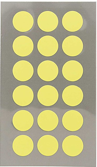 Rico Design Paper Poetry Office Sticker Punkte in Neongelb, Durchmesser: 15 mm, 4 Bogen - Bild 1