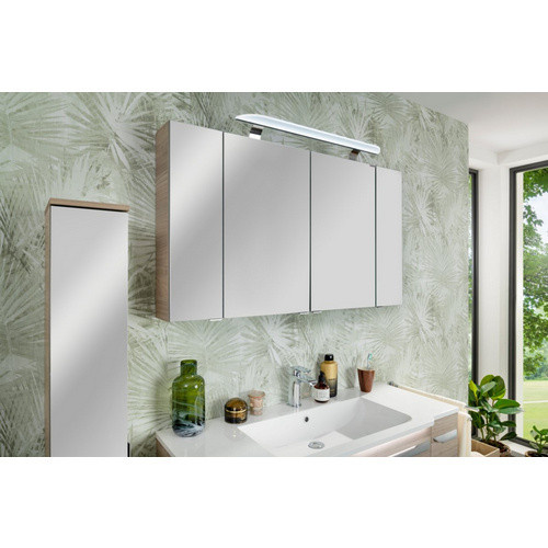 Fackelmann Bad-Hängeschrank Luxor in Steinesche mit Spiegel und Soft-Close-Türen, Braun, B/T/H: 68 x 20 x 16 cm - Bild 2