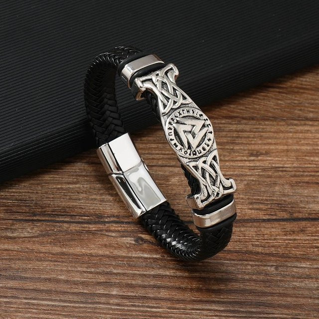 Fashion Maker 2 Lederarmband, geflochten, Schwarz, Herren - Bild 1