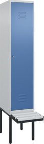 C+P Spind Classic PLUS Spind mit Bank, 1 Abteil, Lichtgrau, B/T/H: 212 x 40 x 81,5 cm - Bild 1